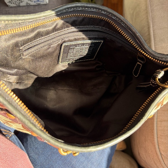 Coach Signature Brown Black Shoulder Monogrammed Ergo Hobo Bag E0732-11274 Vtg - Picture 7 of 17